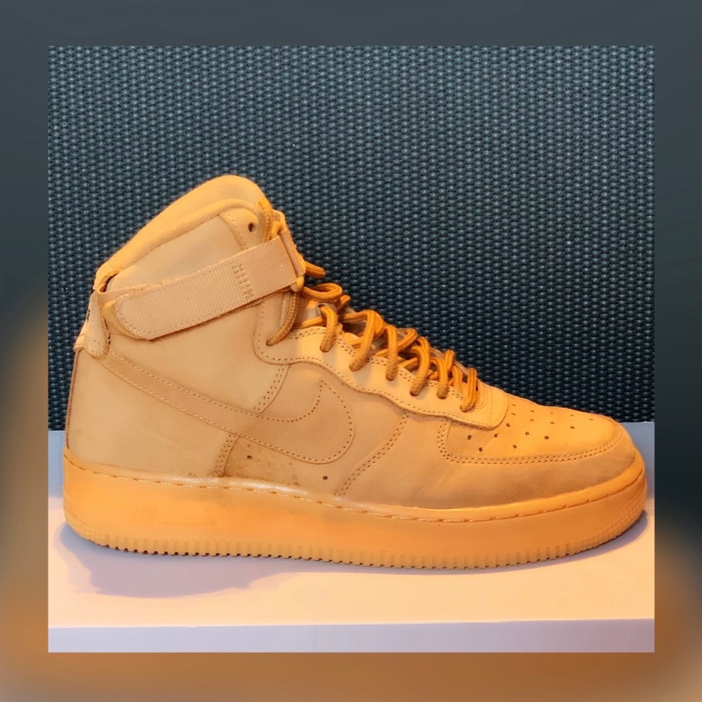 Nike High Top Wheat Air Force 1s